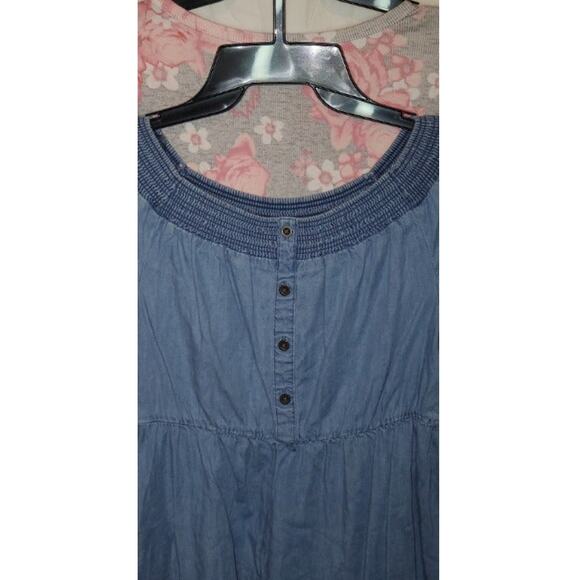 Justice Girls 2-Pack Set Gray Floral Skater & Blue Jean Dress Size 10/12 Plus - Picture 3 of 7